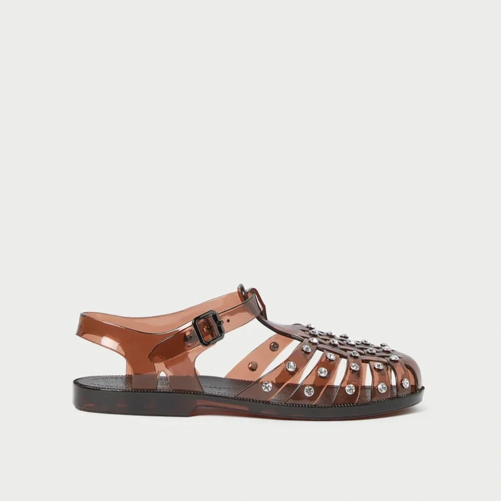 Loeffler Randall • Rhys Brown Jelly Sandal cage gladiator rhinestone strappy - Picture 14 of 15